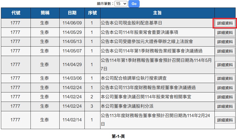 公開資訊觀測站操作步驟三